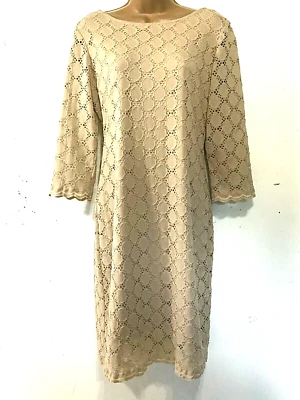 Vestido de encaje Ronni Nicole 10 beige tostado forrado manga 3/4 recorte moda para mujer Foto 1 de 4