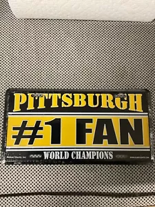 Pittsburgh Steelers #1 Fan World Champions Metal License Plate - Picture 1 of 2