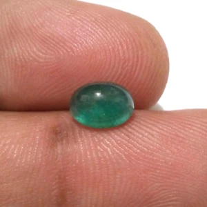 1.45Ct Beautiful Zambian Green Emerald Cabochon Oval Gemstone for Jewelry Ring - Picture 1 of 8