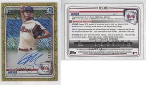 2020 Bowman Chrome Prospect Gold Shimmer Refractor /50 Gunner Mayer Auto