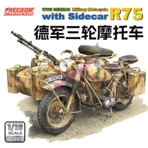 Freedom 16005 1/16 WWII German Military Motocycle R75 with Sidecar Model Kit - Picture 1 of 5