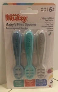 Nuby Babys First Spoons 3 Stages 6+ Months BPA Free 80913 - Picture 1 of 8