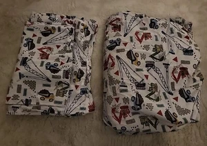 Vintage Pottery Barn Construction Vehicle Full Sheet Fitted Pillow cases - Picture 1 of 6