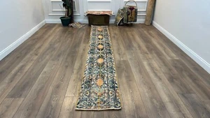 Alfombra turca vintage, alfombra de lana hecha a mano, alfombra bohemia para corredor 1,7 x 11,5 pies - Imagen 1 de 10