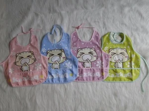 Fancy Kitten Baby Bib in Double Cloth with Pocket - Picture 1 of 27