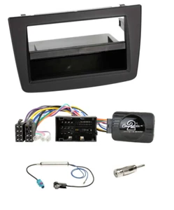 Radioblende schwarz+Fach+ CHINA Lenkradinterface für Alfa Romeo Mito 955 ab 2014 - Picture 1 of 2