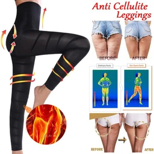 Anti Cellulite Compression Leggings Thigh Shaper High Waist Slim Pants Shapewear - Picture 1 of 16
