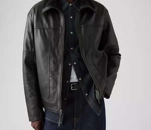 Chaqueta Levi's Para Hombre Cruz Cuero Cuello Sherpa - M - Imagen 1 de 3