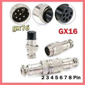 Air Socket With Panel Connector2 3 4 5 6 8 Pins GX16 Male Female Plug Aviation - Picture 1 of 29