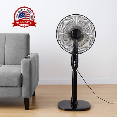 Ventilador De Pedestal Abanico Con 3 Velocidades Y Control Remoto Combate Calor - Image 1 of 4