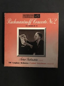 Rachmaninoff Concerto No. 2 Arthur Rubinstein NBC 5 Maroon Vinyl 45s RPM NM - Picture 1 of 5