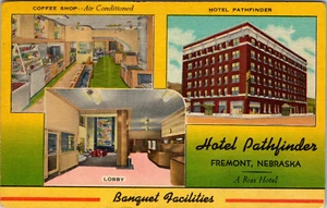 KEARNEY, NEBRASKA - INTERIORES DE CAFETERÍA DE MIDWAY HOTEL - POSTAL DE LINO - Imagen 1 de 2
