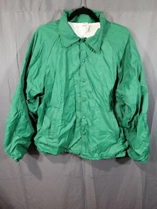 VTG USA Made Jerzees by Russell Small Green Nylon Light Rain Jacket Snap Up XL - Picture 1 of 9