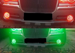 RGB halo ring for Chrysler 300C 05-10 fog light bluetooth APP Flash lamp LED DRL - Picture 1 of 17