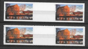 Scott #5526,5526a Die-Cut & NO DIE-CUT Missouri Horiz. Pairs With Vert. Gutters - Picture 1 of 1
