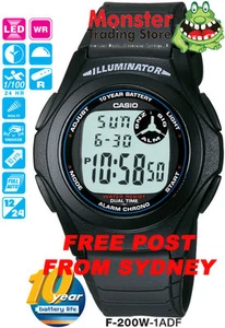 CASIO WATCH F200 F200W F-200W-1AD F91 F-91 ALARM 12-MONTH WARRANTY - Picture 1 of 2