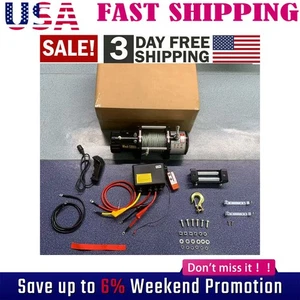 12V 13000LBS Electric Winch Wirerope Truck For Jeep 13000LB Trailer 4WD Set - Picture 1 of 9