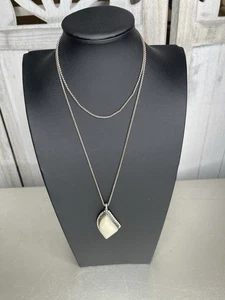 Lucky Brand Boho Stone Pendant Necklace Silver Chain Western - Picture 1 of 5