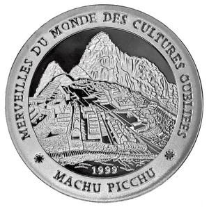 CHAD 1000 Francos 1999 Prueba Plata 'Culturas Olvidadas - Machu Picchu' - Imagen 1 de 2