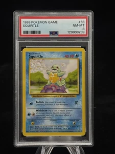 Squirtle #63 Base Set 1999 Pokemon Game PSA 8 💦 - Picture 1 of 2