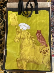 Trader Joe's Reusable Shopping Eco Grocery Bag Perky Owl Unicorn Retired Limited - Picture 1 of 6