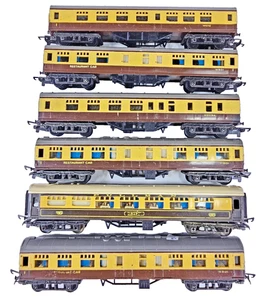 Rack of 6 Tri-ang TT Gauge BR Coaches Including Two Restaurant Cars And Coaches. - Picture 1 of 23