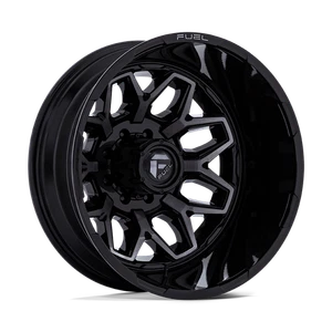 22x8.25 Fuel Off-Road D875 Flux Black Brushed DUALLY REAR Wheel 8x6.5 (-227mm) - Picture 1 of 7