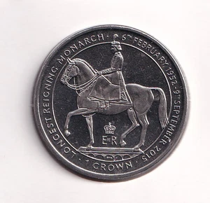 Moneta 1 corona 2015 ISOLA DI MAN monarca regnante più lunga FDC - Foto 1 di 2