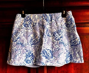 Lilly Pulitzer Madison Skort Skirt Blue Cotton Stretch Sea Turtle Casual Pull-On - Picture 1 of 8