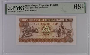 Mozambique 50 Meticais 1986 P 129 b Superb Gem UNC PMG 68 EPQ - Picture 1 of 3