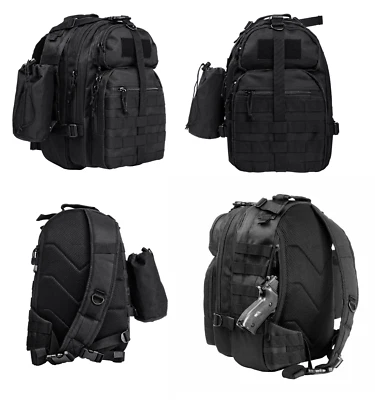 NCSTAR VISM NcStar Heavy Duty BLACK Sling Backpack Conceal Carry CCW Pistol Compartment