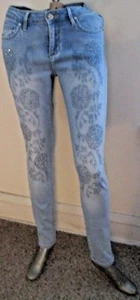 Pantalones de mezclilla Bebe azules bordados y embellecidos talla S nuevos sin etiquetas envío gratuito - Imagen 1 de 4