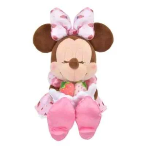 Disney Plush Minnie Mouse STRAWBERRY Keychain Stuffed Toy Disney Store Japan - Picture 1 of 10