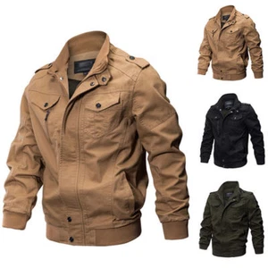 Herren Vintage Jacke Pilot Bomber Kampf Mantel Luftwaffe Flieger Armee Jacken - Bild 1 von 14