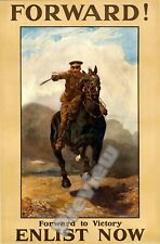 Forward Enlist Now World War I Propaganda Print Poster Wall Art Picture A4