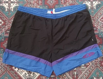 复古 OP 泳衣板短裤 XL 码黑色蓝色紫色 — 第 1/4 张图片