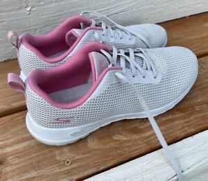 Skechers Go Walk Joy - Upturn Sneakers For Women - Beige & Pink - 15641-OFPK