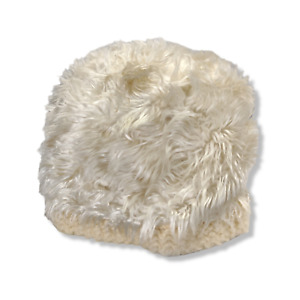 Vintage 60s Faux Fur Toque Hat Beanie Winter White One Size