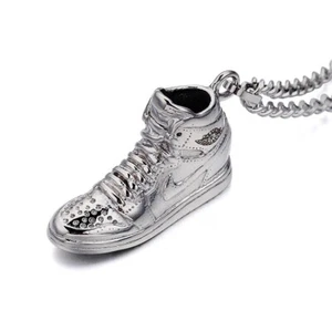 Silver/ Gold  AJ 1 Sneaker Pendant Necklace - Picture 1 of 8