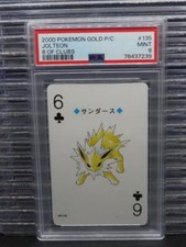 2000 Pokemon Gold Playing Cards Jolteon 6 of Clubs #135 PSA 9 MINT (39)