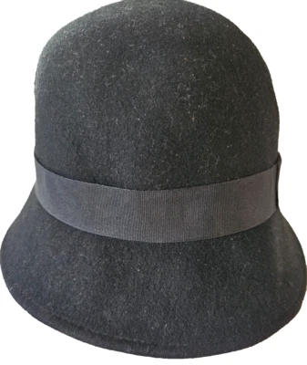 Sombrero Derby Bowl de Lana Negro para Mujer/Accesorios para Mujer/Formal/Talla Única Foto 1 de 3