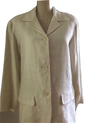 Guess Collection Womens Lined Linen Blazer Size 4 Pants Size 2 - Image 1 of 4