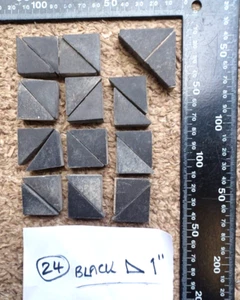 Antique Victorian Black 1''x1''x1 3/8ths'' (24) FINE/VGC Minton Hall Floor Tiles - Picture 1 of 3