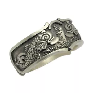 Submarine Warfare Navy Sterling Silver 925 Men's Band Ring Handcrafted - Picture 1 of 12