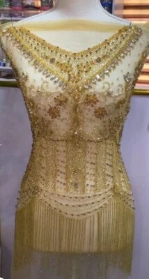  Apliques de diamantes de imitación de oro aplique de novia para vestido de novia Foto 1 de 4