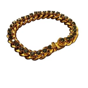 Dannijo Dark Blue Crystal Chain Link Bracelet - Picture 1 of 7