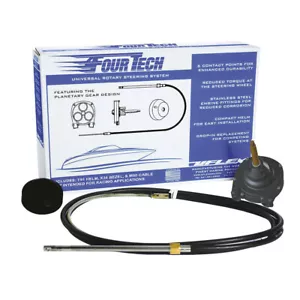 Uflex Fourtech 11' Black Mach Rotary Steering System w/Helm, Bezel & Cable FO... - Picture 1 of 1