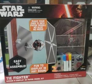 Star Wars: Tie Fighter Design N Display 3d Paper Model Kit (2015) Tara Toy New - Picture 1 of 6