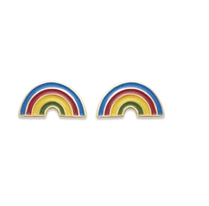 Ohrringe Ohrstecker Aus 18 Karat Vergoldet Für Kinder - Regenbogen - Bild 1 von 3