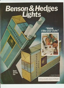 Benson & Hedges Lights Cigarette Tobacco Vintage Print Ad 1979 A58 - Foto 1 di 1